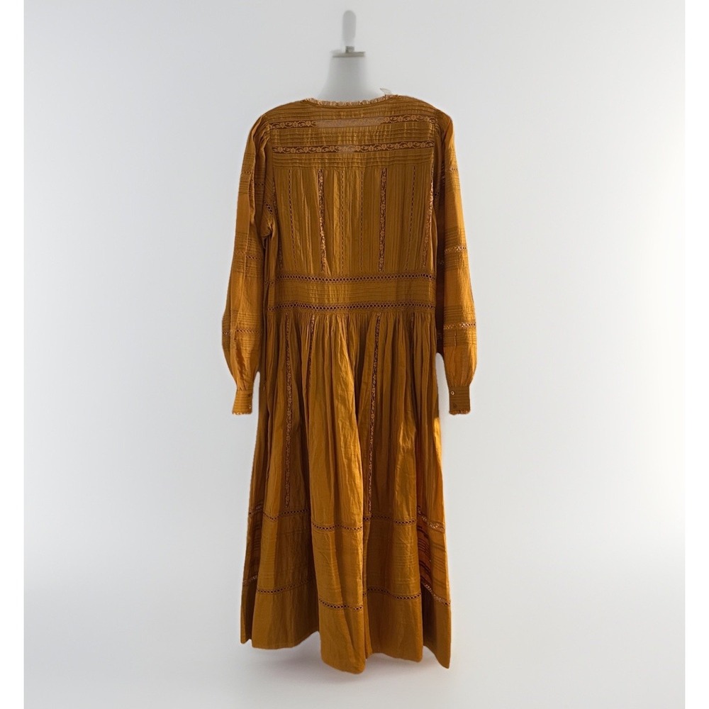 Women’s Long Sleeve Midi Dress in Burnt Orange - Picture 10 of 15
